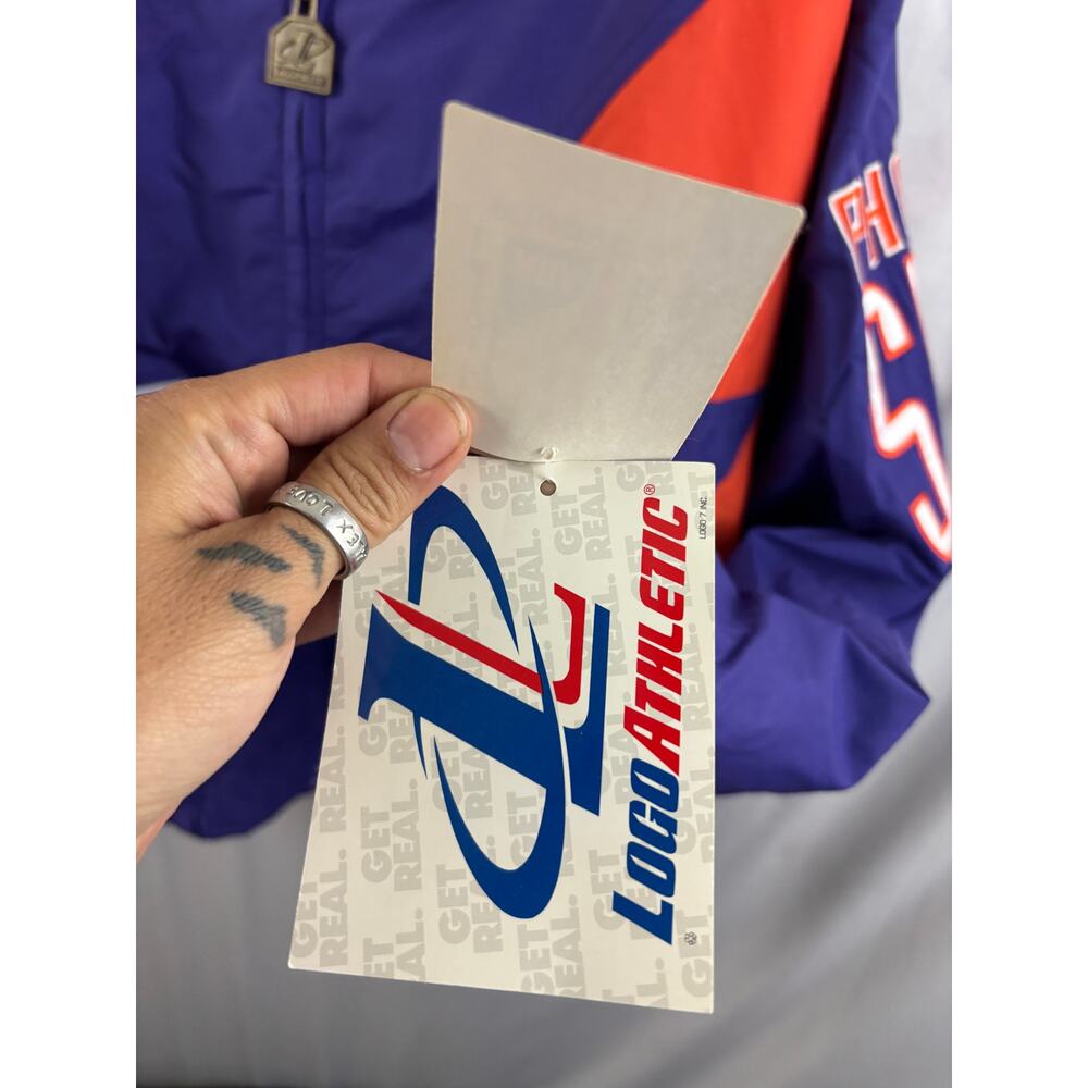 NWT Vtg 90s NBA Phoenix Suns Logo Athletic Sharktooth Windbreaker Jacket Mens M‎ - Picture 12 of 16